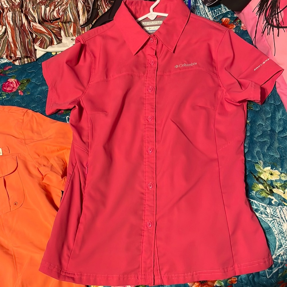Brand new Columbia dry fit shirt for fishing or outer wear. Pink